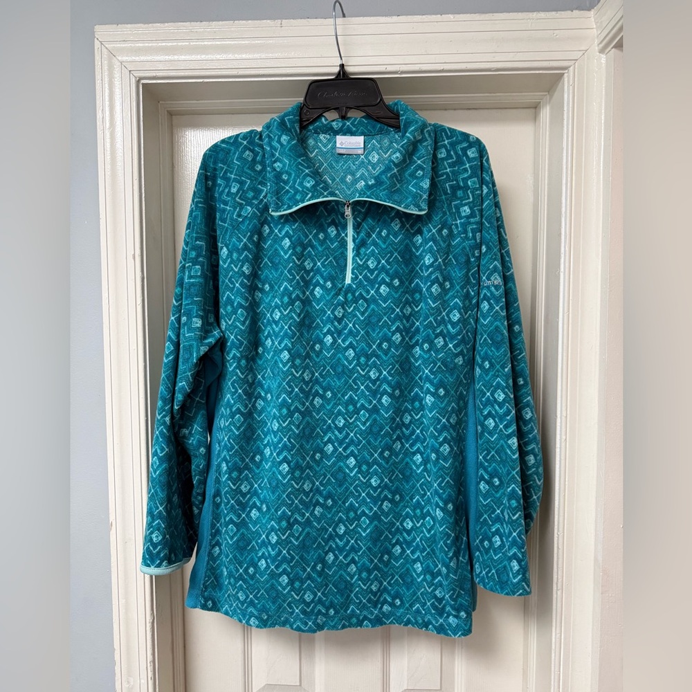 Columbia Teal Quarter Zip, 3X
